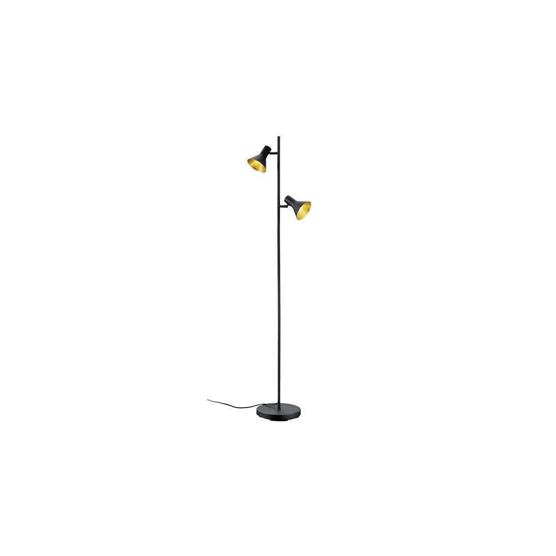 TRIO Lampadaire intérieur noir et or NINA - Pas cher
