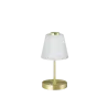 TRIO Lampe de table intérieur laiton mat et albâtre EMMY - Pas cher