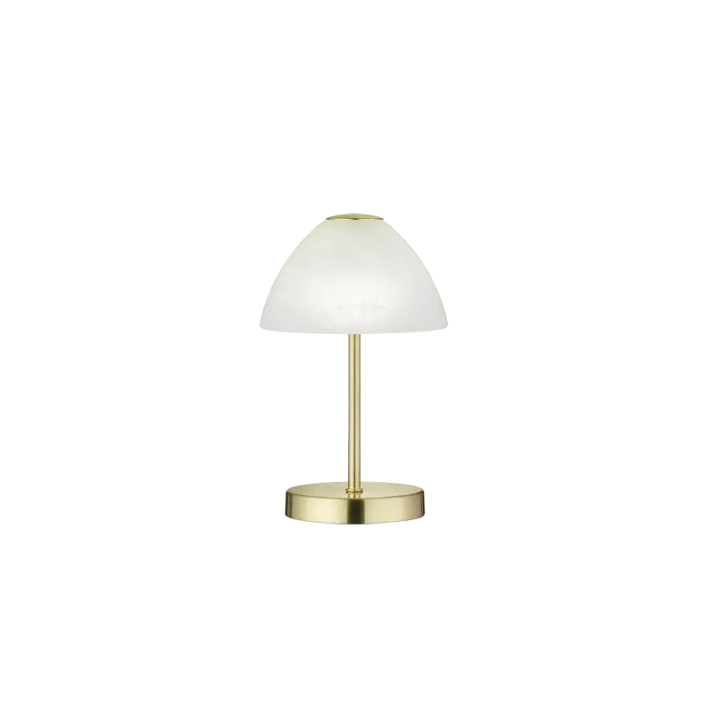 TRIO Lampe de table intérieur laiton mat et albâtre QUEEN - Pas cher