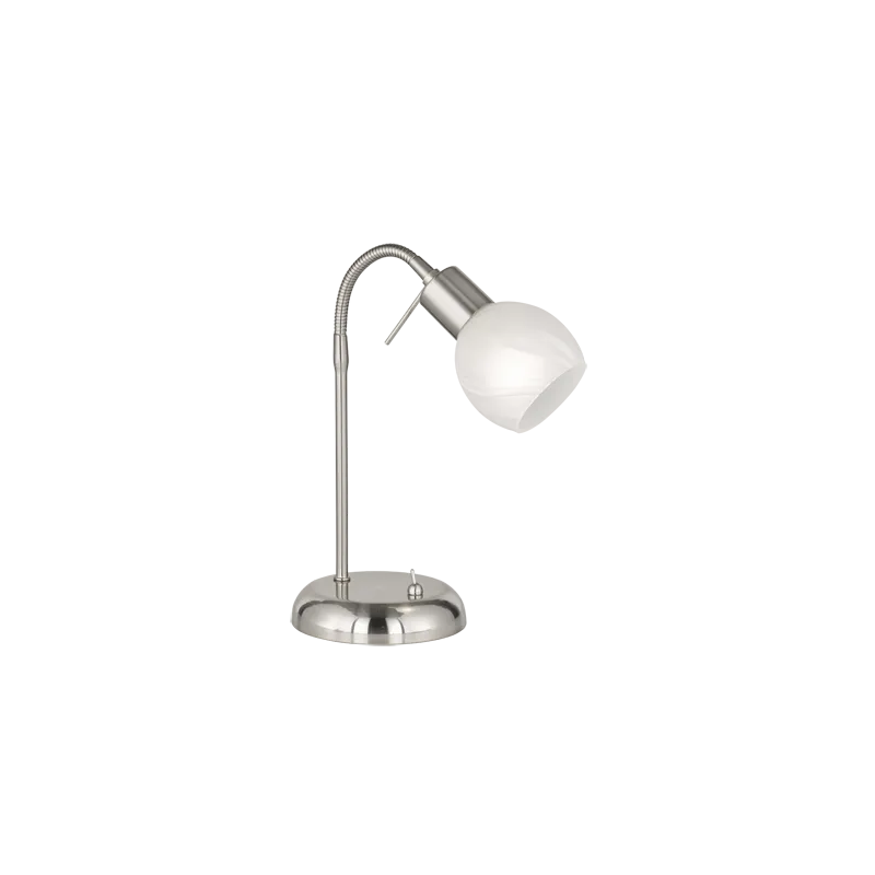 TRIO Lampe de table intérieur nickel mat et albâtre ANTIBES - Pas cher