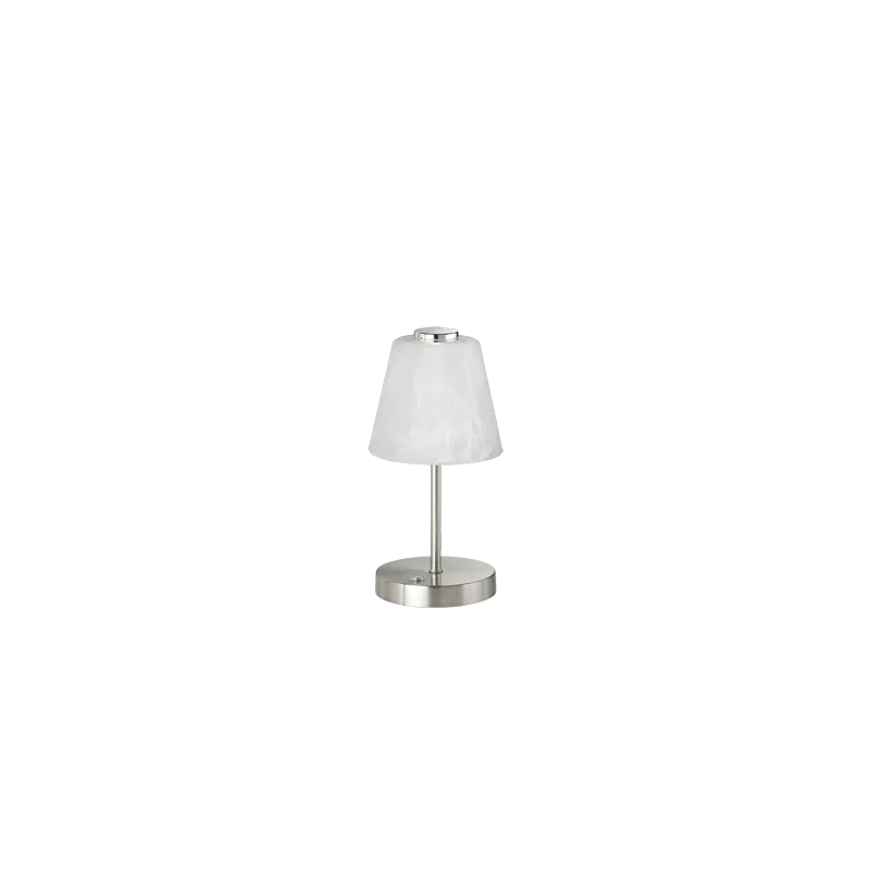 TRIO Lampe de table intérieur nickel mat et albâtre EMMY - Pas cher