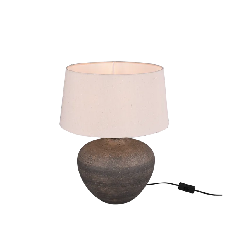 TRIO Lampe de table intérieur brun et beige LOU - Pas cher