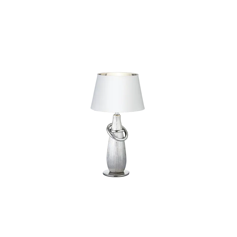TRIO Lampe de table intérieur argent et blanc THEBES - Pas cher