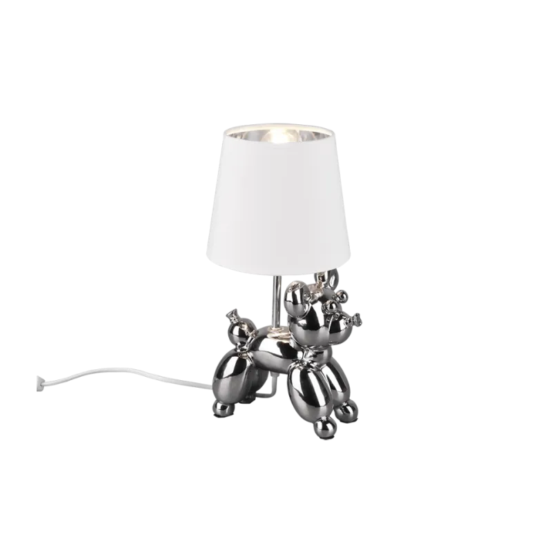 TRIO Lampe de table intérieur argent et blanc BELLO - Pas cher