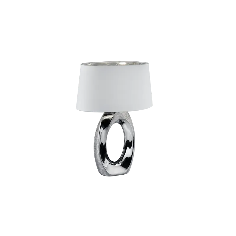 TRIO Lampe de table intérieur argent et blanc TABA - Pas cher