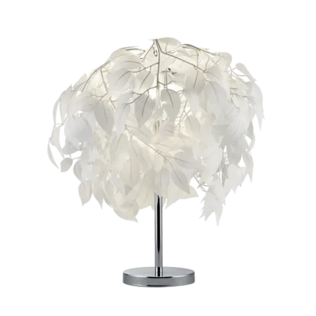 TRIO Lampe de table intérieur chrome et blanc LEAVY - Pas cher
