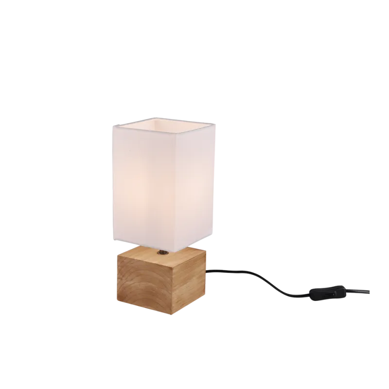 TRIO Lampe de table intérieur couleur bois et blanc WOODY - Pas cher