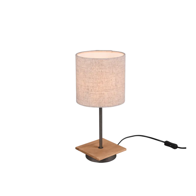 TRIO Lampe de table intérieur nickel antik et blanc ELMAU - Pas cher