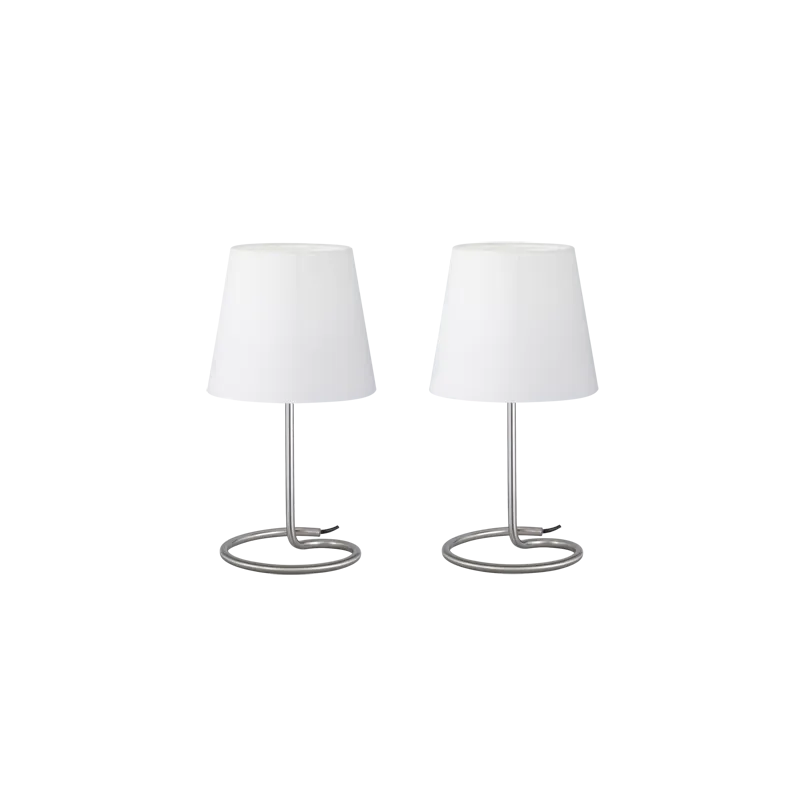 TRIO Lampe de table intérieur nickel mat et blanc TWIN - Pas cher