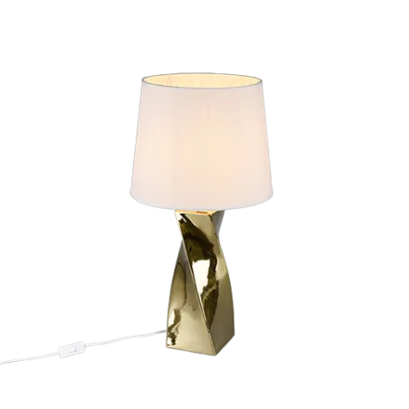TRIO Lampe de table intérieur or et blanc ABEBA - Pas cher