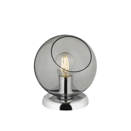 TRIO Lampe de table intérieur chrome et fumé CLOONEY - Pas cher