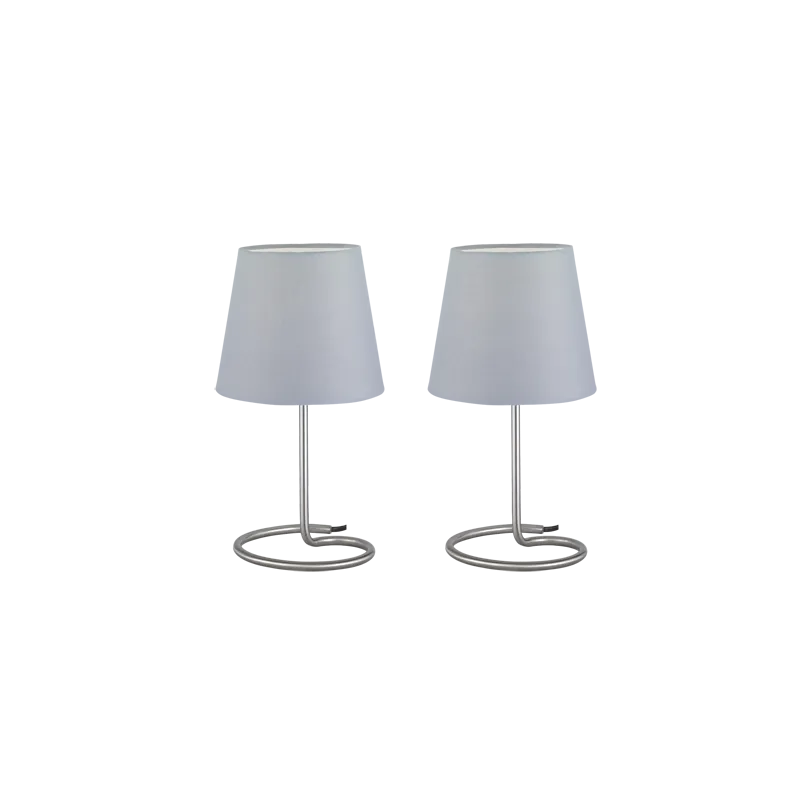 TRIO Lampe de table intérieur nickel mat et gris TWIN - Pas cher