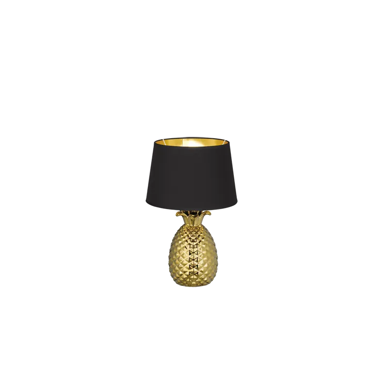 TRIO Lampe de table intérieur or et noir PINEAPPLE - Pas cher
