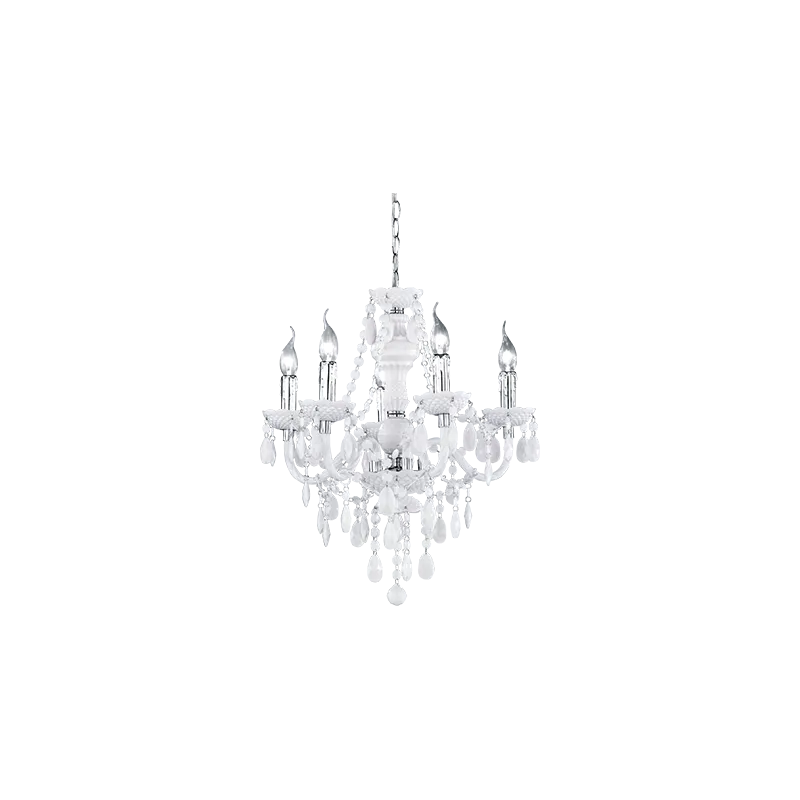 TRIO Lustre intérieur chrome et blanc LÜSTER - Pas cher