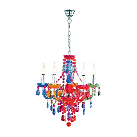 TRIO Lustre intérieur chrome et multicouleur LÜSTER - Pas cher