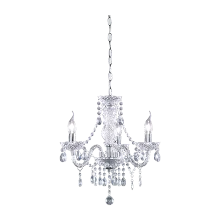 TRIO Lustre intérieur chrome et transparent claire LÜSTER - Pas cher
