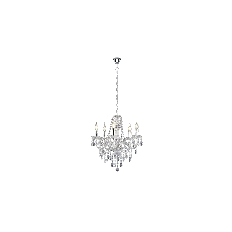TRIO Lustre intérieur chrome et transparent claire LÜSTER - Pas cher