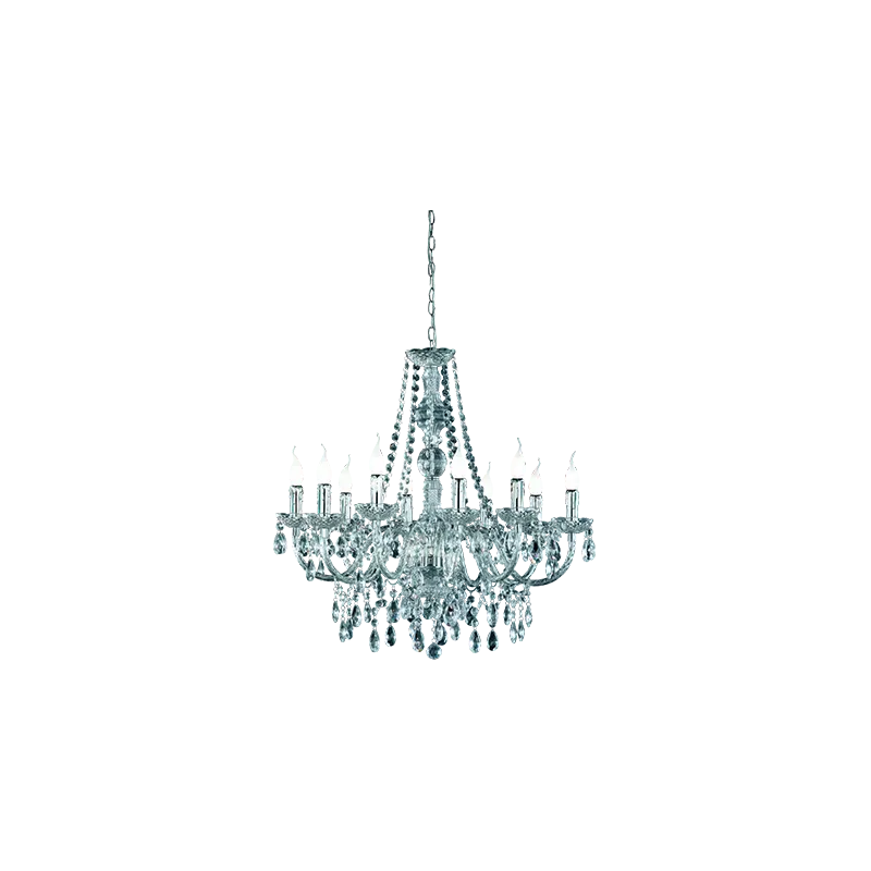 TRIO Lustre intérieur chrome et transparent claire LÜSTER - Pas cher