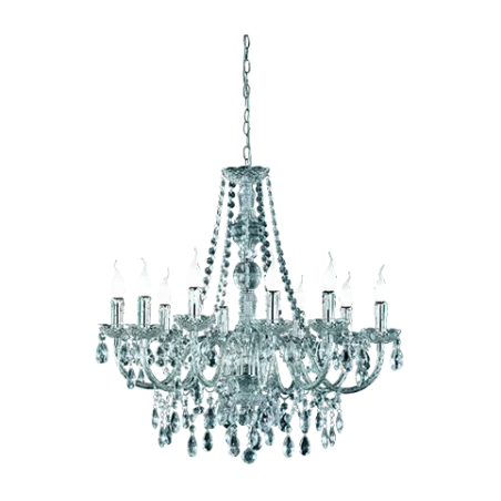 TRIO Lustre intérieur chrome et transparent claire LÜSTER - Pas cher