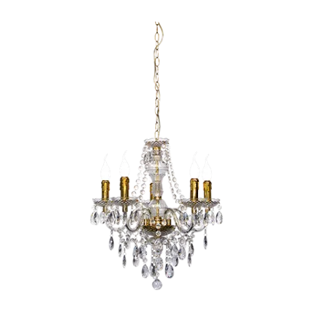 TRIO Lustre intérieur laiton polis et transparent claire LÜSTER - P...