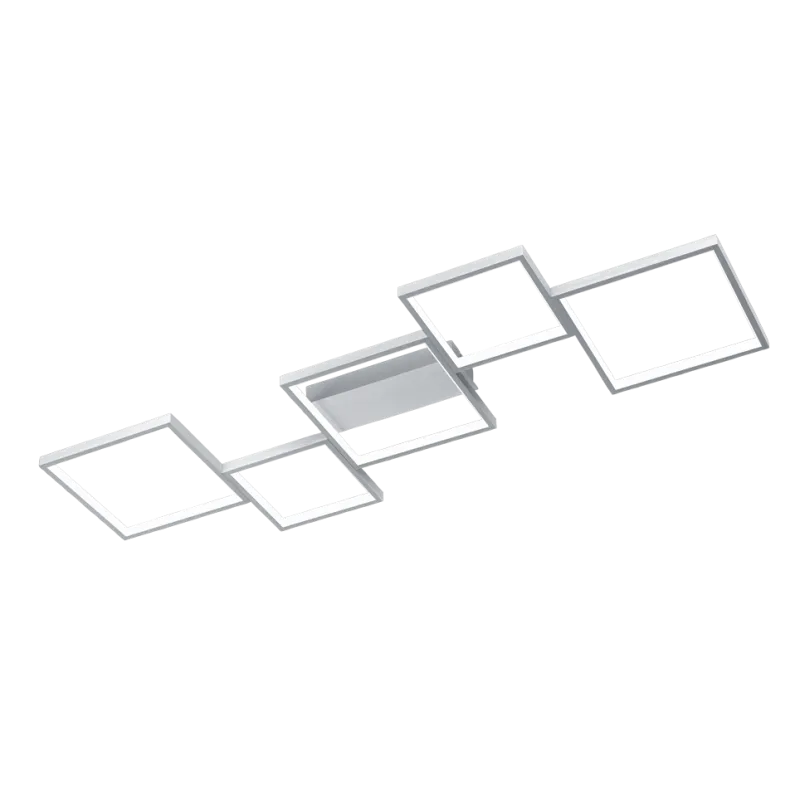 TRIO Plafonnier intérieur aluminium balayé et blanc SORRENTO - Pas ...