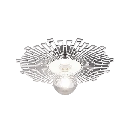 TRIO Plafonnier intérieur chrome et blanc MILO - Pas cher