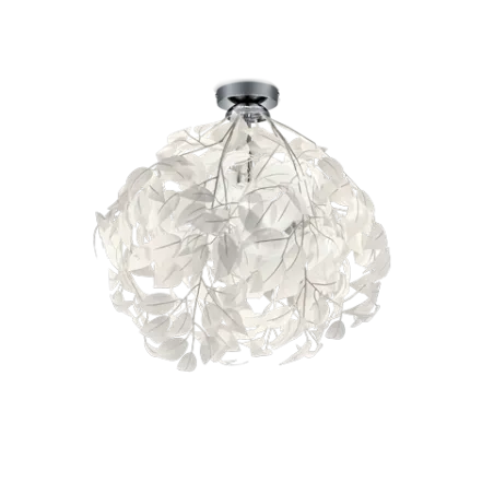 TRIO Plafonnier intérieur chrome et blanc LEAVY - Pas cher