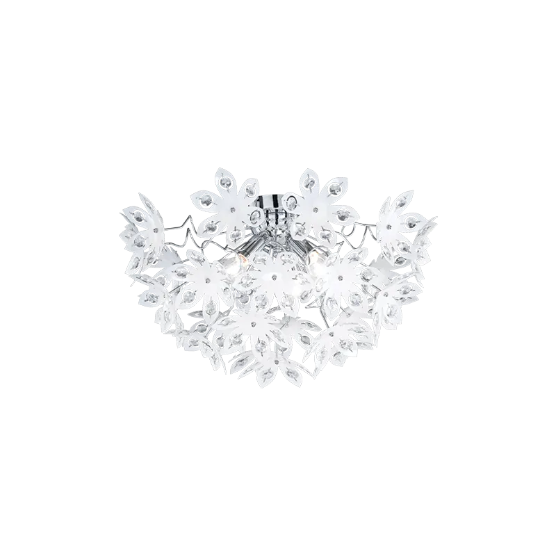 TRIO Plafonnier intérieur chrome et blanc BLOWBALL - Pas cher