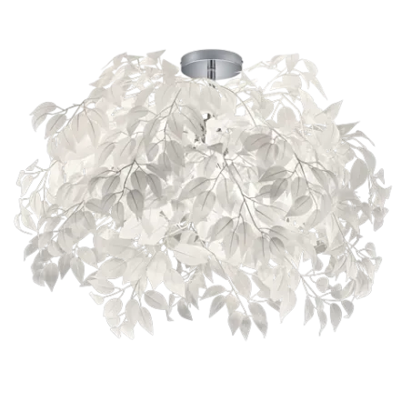 TRIO Plafonnier intérieur chrome et blanc LEAVY - Pas cher