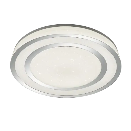 TRIO Plafonnier intérieur chrome et blanc NORIAKI - Pas cher