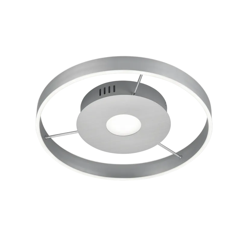 TRIO Plafonnier intérieur nickel mat et blanc LOGAN - Pas cher