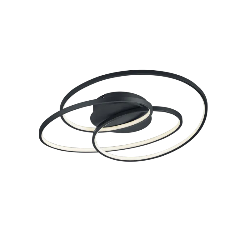 TRIO Plafonnier intérieur noir mat et blanc GALE - Pas cher