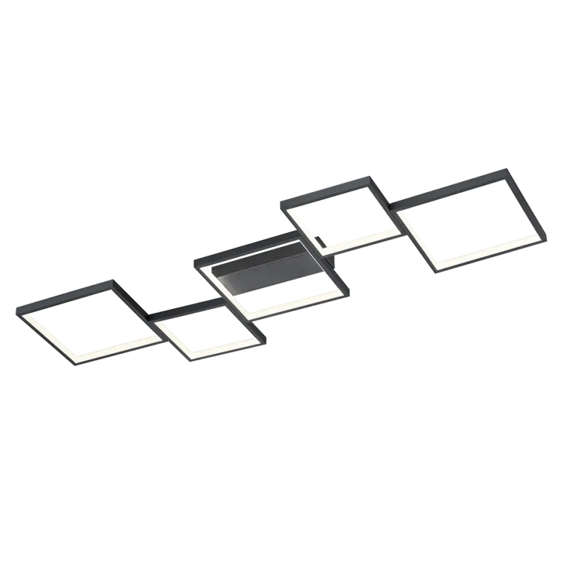 TRIO Plafonnier intérieur noir mat et blanc SORRENTO - Pas cher