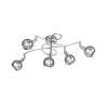 TRIO Plafonnier intérieur chrome et fumé BREST - Pas cher