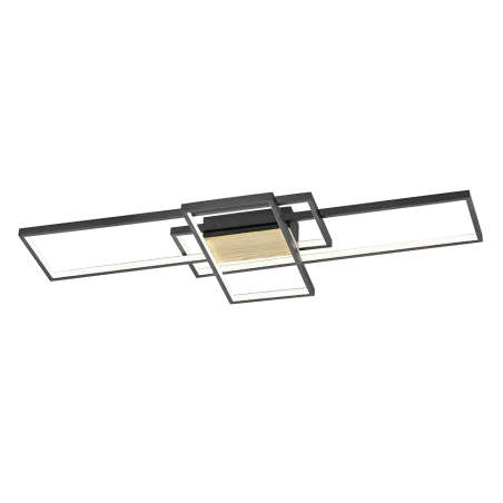 TRIO Plafonnier intérieur noir mat et holz nachbildung TUCSON - Pas...