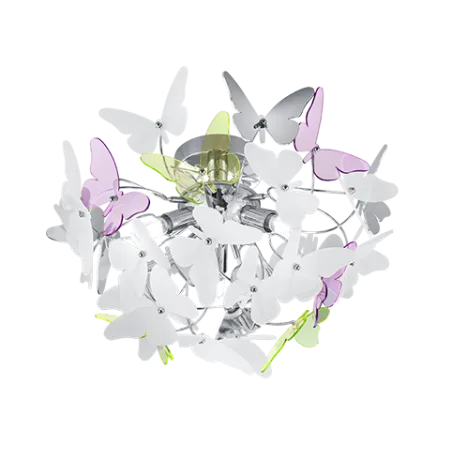 TRIO Plafonnier intérieur chrome et multicouleur BUTTERFLY - Pas cher
