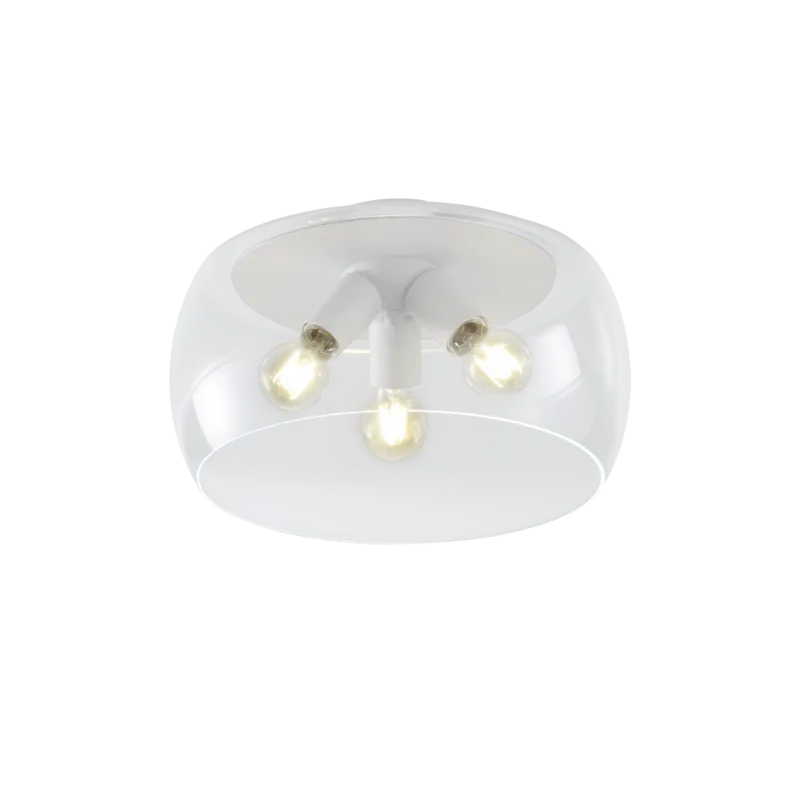 TRIO Plafonnier intérieur blanc mat et transparent claire VALENTE -...
