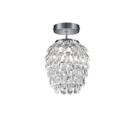 TRIO Plafonnier intérieur chrome et transparent claire PETTY - Pas ...