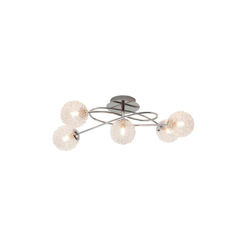 TRIO Plafonnier intérieur chrome et transparent claire WIRE - Pas cher