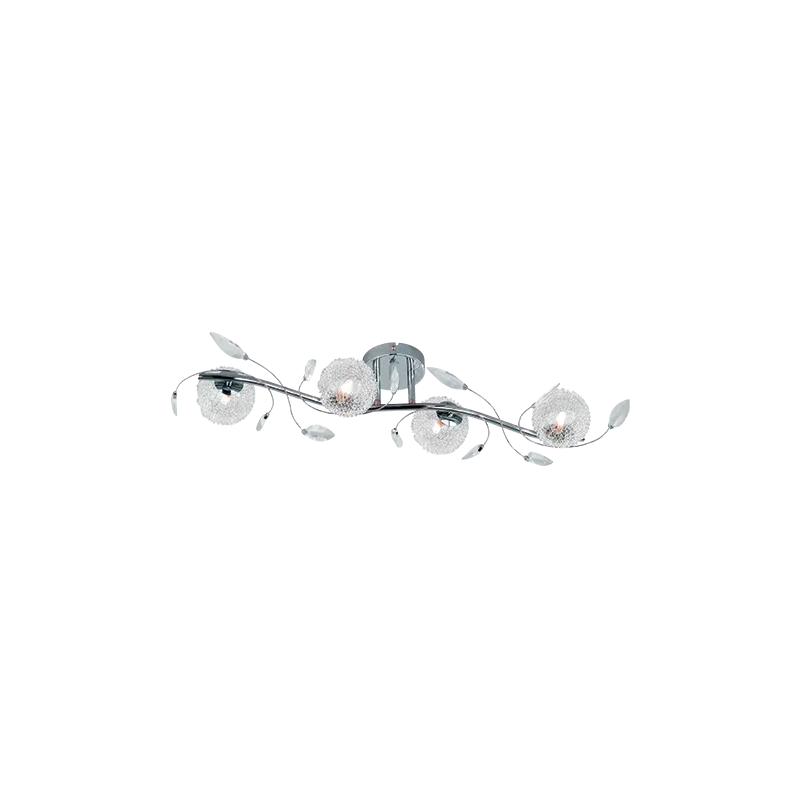 TRIO Plafonnier intérieur chrome et transparent claire WIRE - Pas cher