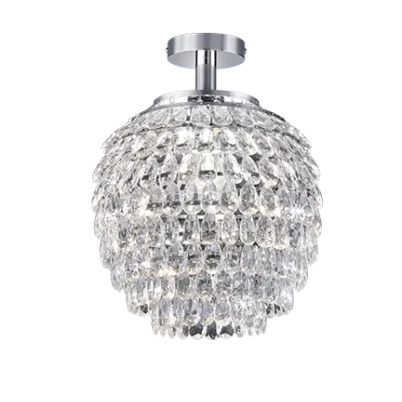TRIO Plafonnier intérieur chrome et transparent claire PETTY - Pas ...