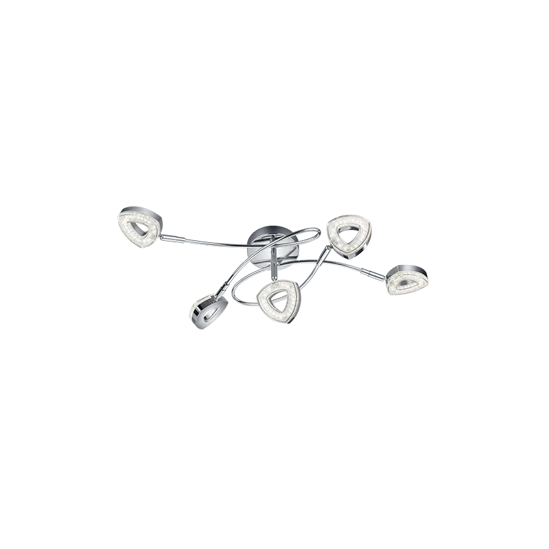 TRIO Plafonnier intérieur chrome et transparent claire TOURS - Pas ...