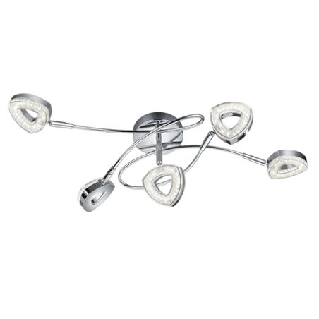 TRIO Plafonnier intérieur chrome et transparent claire TOURS - Pas ...