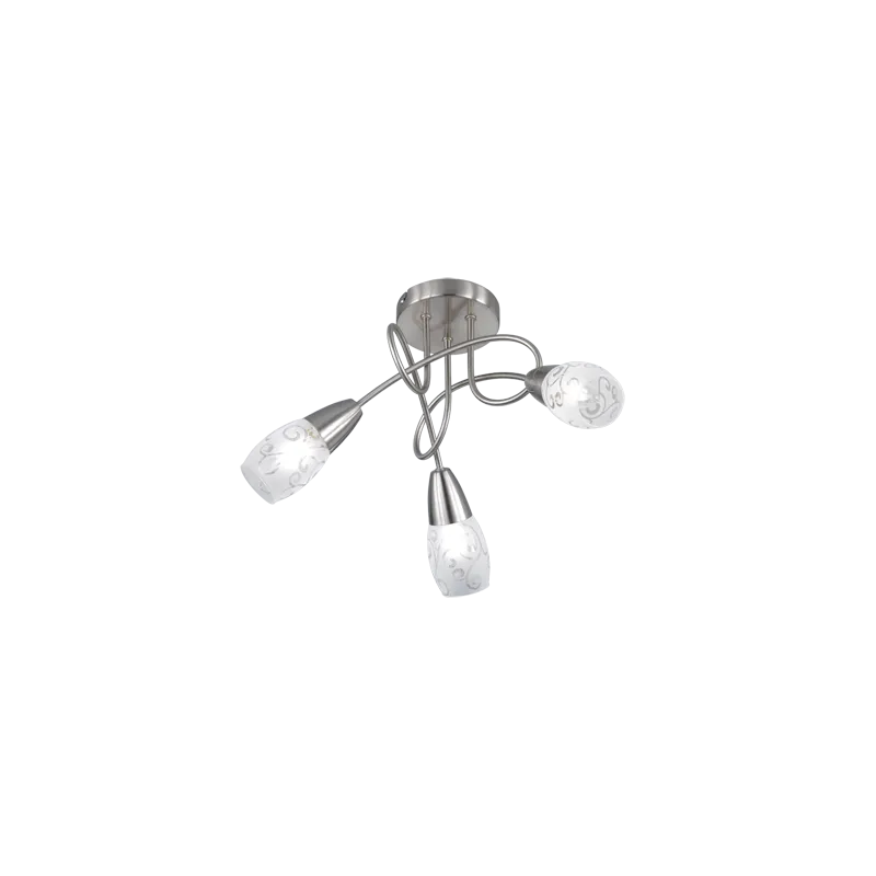 TRIO Plafonnier intérieur nickel mat et transparent claire COLMAR -...
