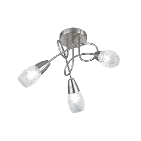 TRIO Plafonnier intérieur nickel mat et transparent claire COLMAR -...