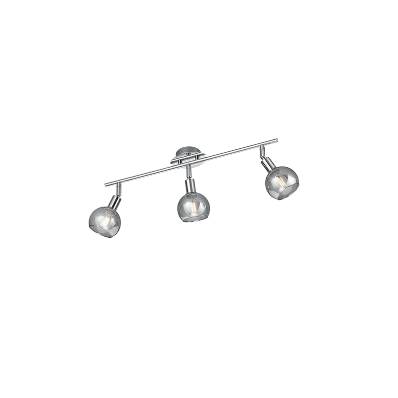 TRIO Spot intérieur chrome et fumé BREST - Pas cher