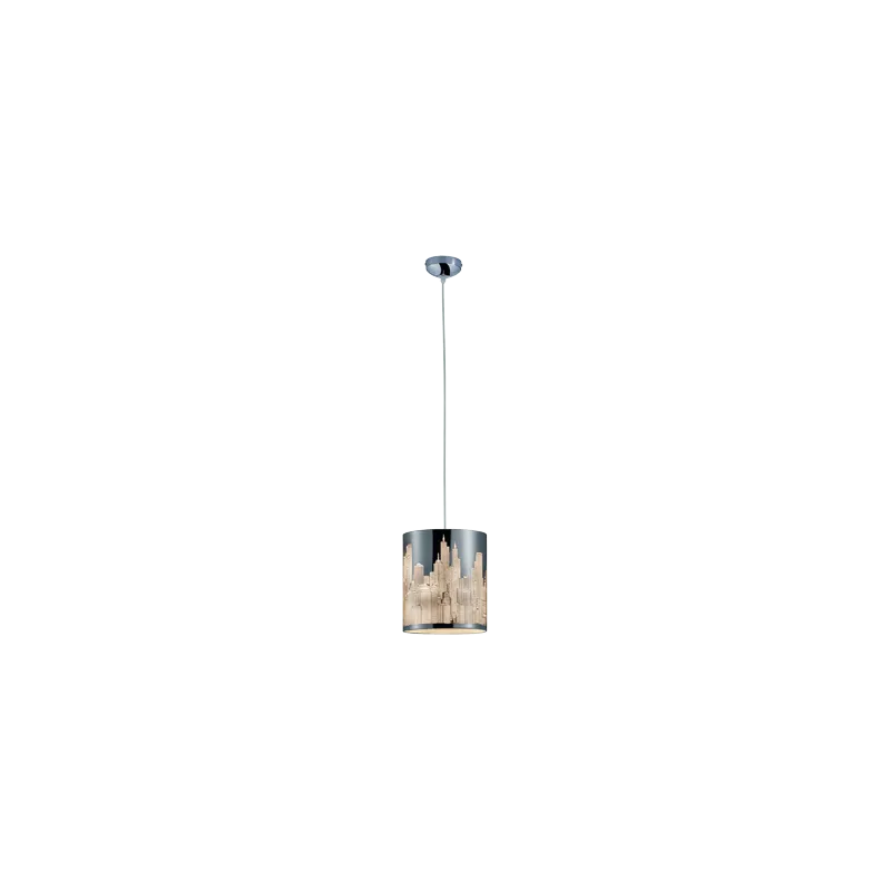 TRIO Suspension intérieur chrome et blanc CITY - Pas cher