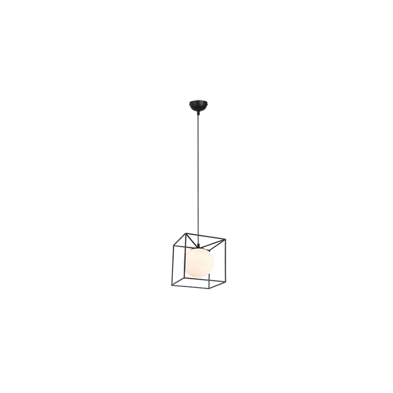 TRIO Suspension intérieur noir mat et blanc GABBIA - Pas cher