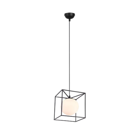 TRIO Suspension intérieur noir mat et blanc GABBIA - Pas cher