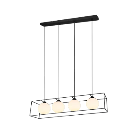 TRIO Suspension intérieur noir mat et blanc GABBIA - Pas cher